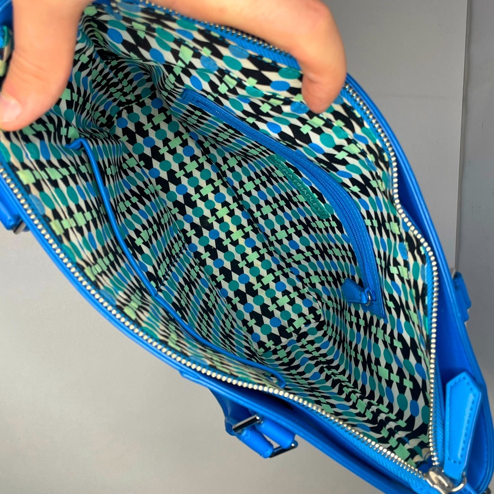 Vera Bradley Coastal Blue Leather Composition Satchel Crossbody & Shoulder Bag - Picture 10 of 14